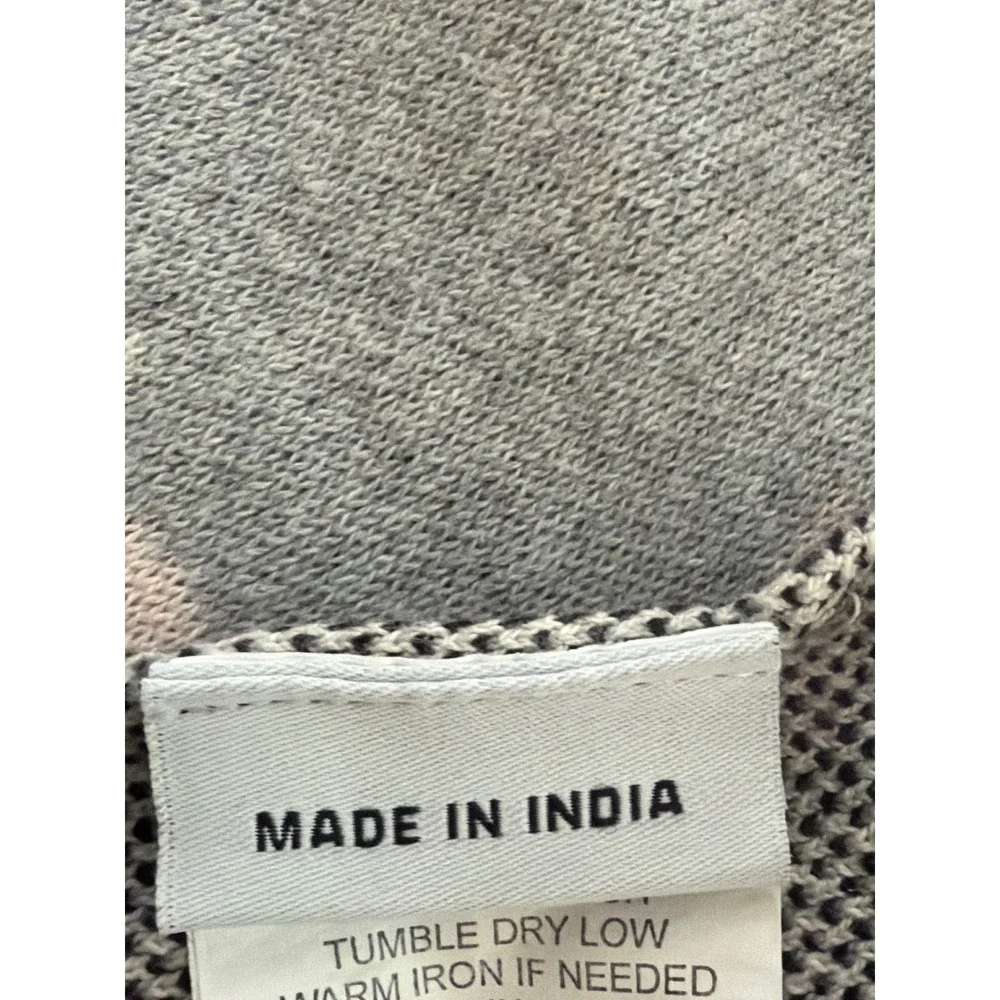 Unbranded Grey Pink Deer Knit Baby Blanket 100% Cotton OEKO-TEX 35x41